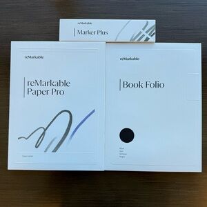 reMarkable Paper Pro, Marker Plus, Black Premium Leather Book Folio